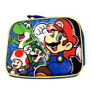 SUPER‎ MARIO BROS Luigi Yoshi Kids BPA-Free Insulated Lunch Bag Box Pre-own